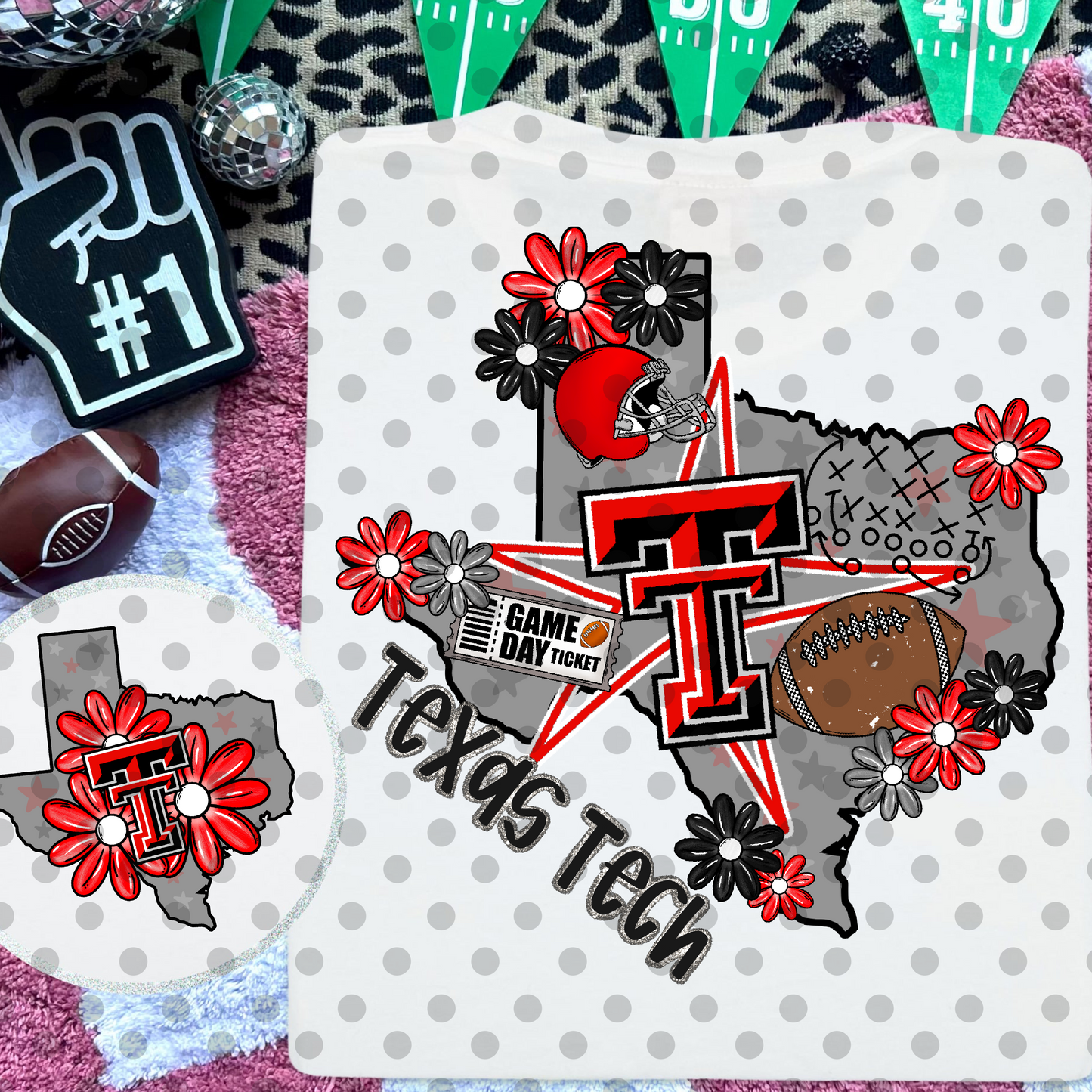 T Tech Football Collage