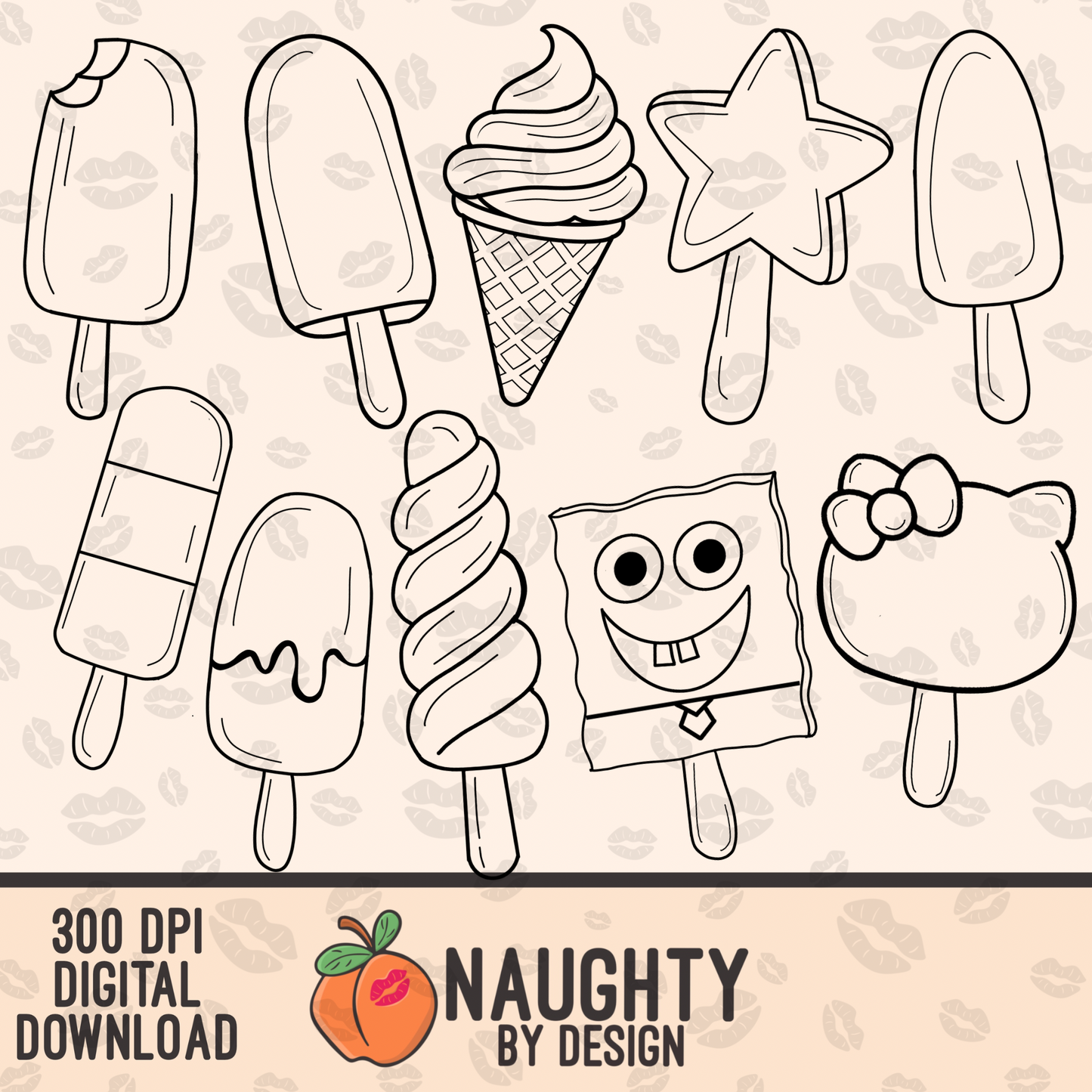 Ice Cream Outlines