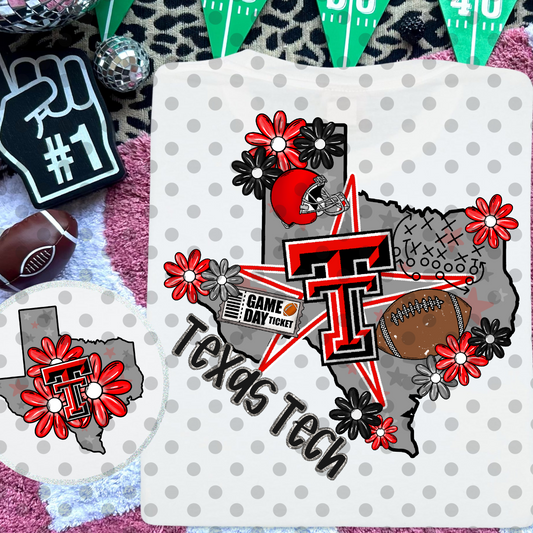 T Tech Football Collage